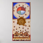 DANS VAN DE HONIJNEN MET 4 ELEMENTEN, waxzegel Poster (Voorkant)