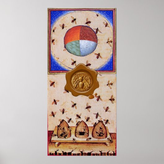 DANS VAN DE HONIJNEN MET 4 ELEMENTEN, waxzegel Poster (Voorkant)