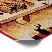 DANS VAN DE HONIJNEN MET 4 ELEMENTEN, waxzegel Poster (Hoek)