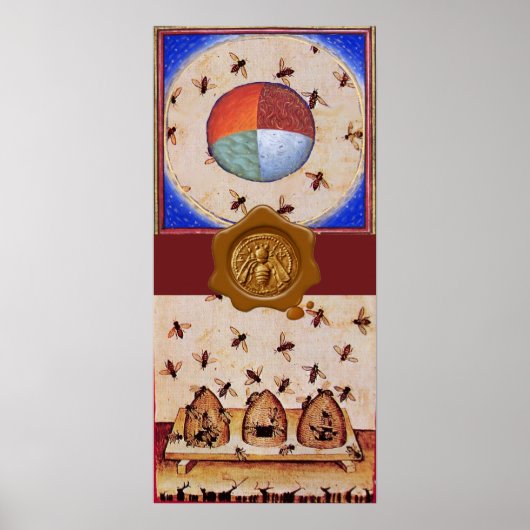 DANS VAN DE HONIJNEN MET 4 ELEMENTEN, waxzegel Poster (Voorkant)