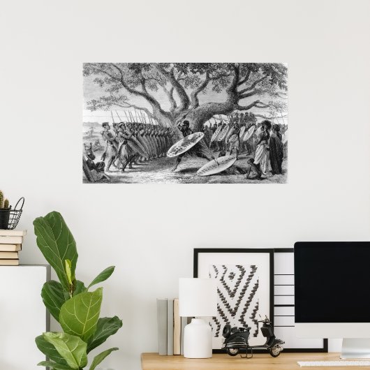 Dans van de Landeens of Zulus Poster (Thuiskantoor)