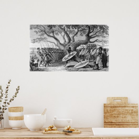 Dans van de Landeens of Zulus Poster (Keuken)