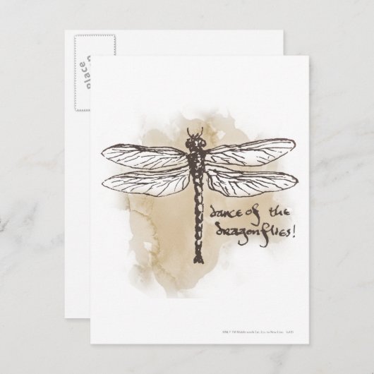Dans van de libellen briefkaart (Voorkant / Achterkant)