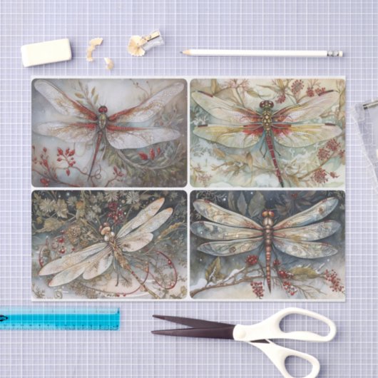 Dans van de libellen tissuepapier (Craft)