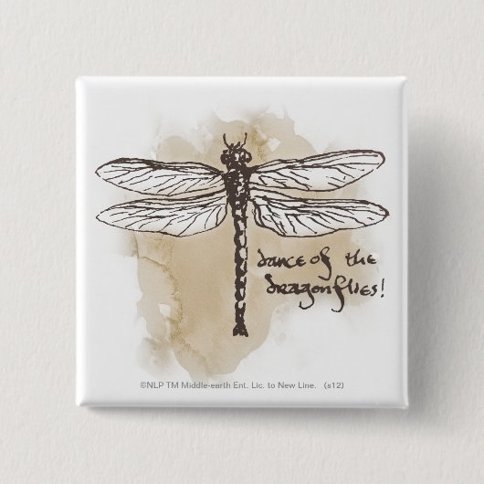 Dans van de libellen vierkante button 5,1 cm (Voorkant)