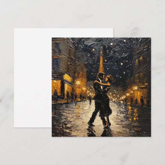 Dans van de Liefde in de Stad van Licht Feestdagenkaart (Voorkant / Achterkant)