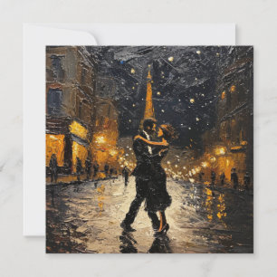 Dans van de Liefde in de Stad van Licht Feestdagenkaart