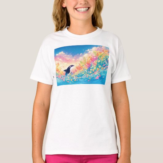 Dans van de orka in lichtgevende wateren t-shirt (Voorkant)