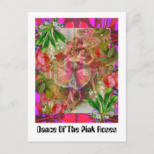 Dans van de roze rozen briefkaart
