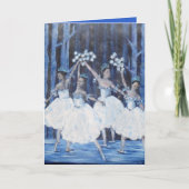 Dans van de sneeuwvlokken in het Nutcracker Ballet Feestdagen Kaart (Voorkant)