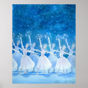 Dans van de Snowflakes Art Print