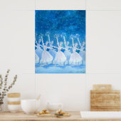 Dans van de Snowflakes Art Print (Keuken)