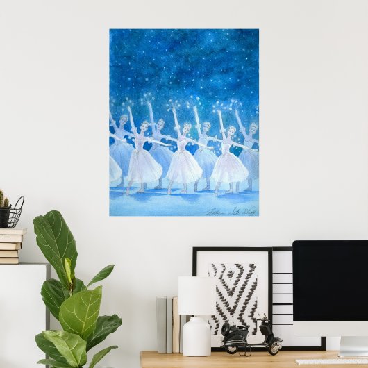 Dans van de Snowflakes Art Print (Thuiskantoor)