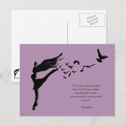 Dans van de vlucht briefkaart (Voorkant / Achterkant)