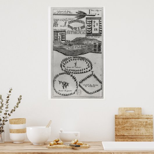 Dans van de vredesleiding van de Iroquois Poster (Keuken)