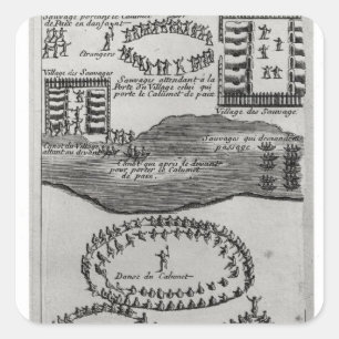 Dans van de vredesleiding van de Iroquois Vierkante Sticker