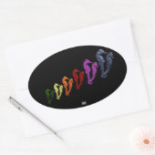 Dans van de zeepaarden Pop art. 1 Ovale Sticker (Envelop)