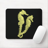 Dans van de zeepaardjes (geel) muismat (Met muis)