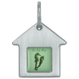 Dans van de zeepaardjes (groen) huisdieren naamplaatje