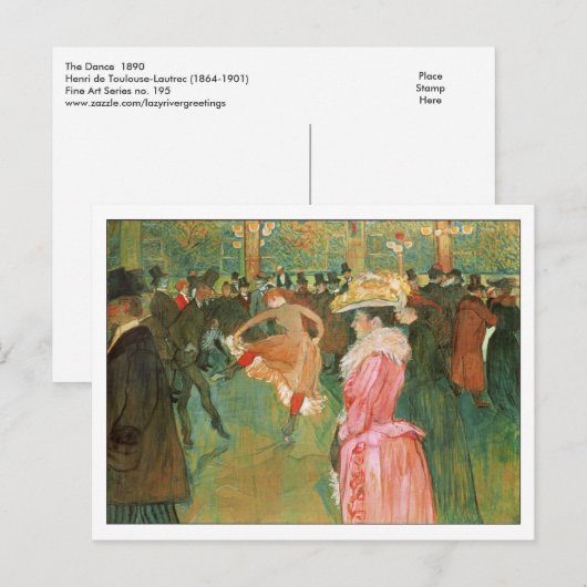 Dans van Henri Toulouse-Lautrec Briefkaart (Voorkant / Achterkant)