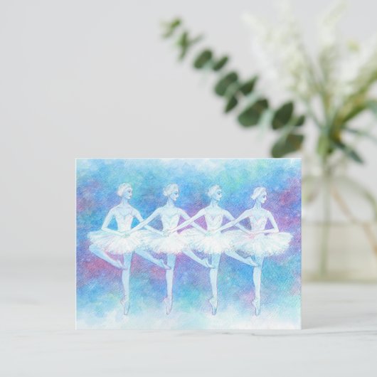 Dans van het Briefkaart van de Baby Zwans (Staand voorkant)