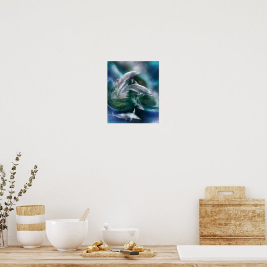 Dans van het Poster van de Dolphins Art/Print (Keuken)