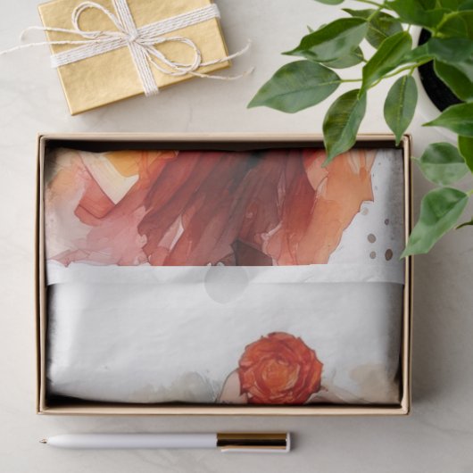 Dans van het Roos Tissuepapier (Geschenk)