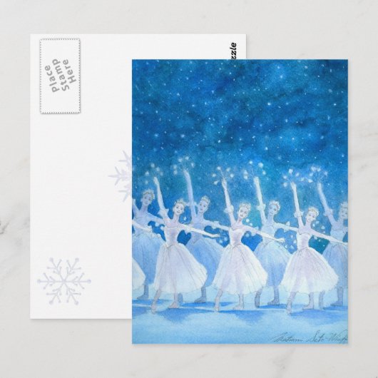 Dans van het Snowflakes Briefkaart (Voorkant / Achterkant)
