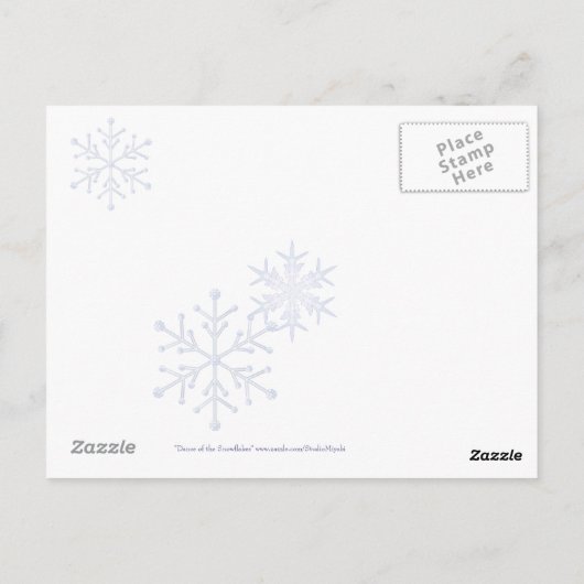 Dans van het Snowflakes Briefkaart (Achterkant)