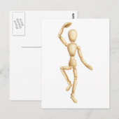 Dans van man van hout briefkaart (Voorkant / Achterkant)