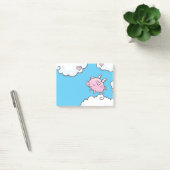Dans van vliegende varkens op wolkennota post-it® notes (Kantoor)