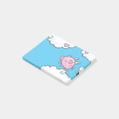 Dans van vliegende varkens op wolkennota post-it® notes (Schuin)