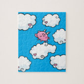 Dans van vliegende varkens op wolkenpuzzel legpuzzel (Verticaal)