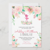 Dans verjaardag, ballerina, verjaardagsuitnodiging kaart (Voorkant)