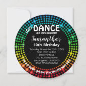 Dans verjaardagsfeest disco dansen kaart (Voorkant)