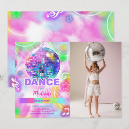 Dans Verjaardagsfeestje Neon Glow Foto Kaart
