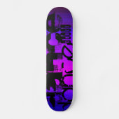 Dans; Vibrant Violet Blue en Magenta Skateboard (Voorkant)