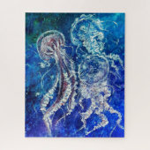 Dans voor kwallen - Waterverf schilderen Legpuzzel (Verticaal)