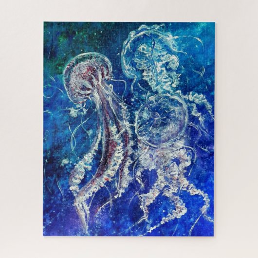 Dans voor kwallen - Waterverf schilderen Legpuzzel (Verticaal)