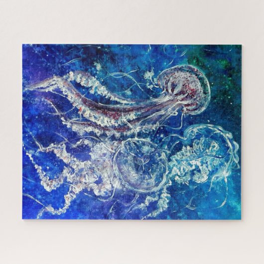 Dans voor kwallen - Waterverf schilderen Legpuzzel (Horizontaal)