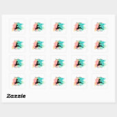 Dans Vrij Leef Vrij Dans Sleutelhanger Vierkante Sticker (Vel)