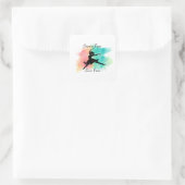 Dans Vrij Leef Vrij Dans Sleutelhanger Vierkante Sticker (Tas)