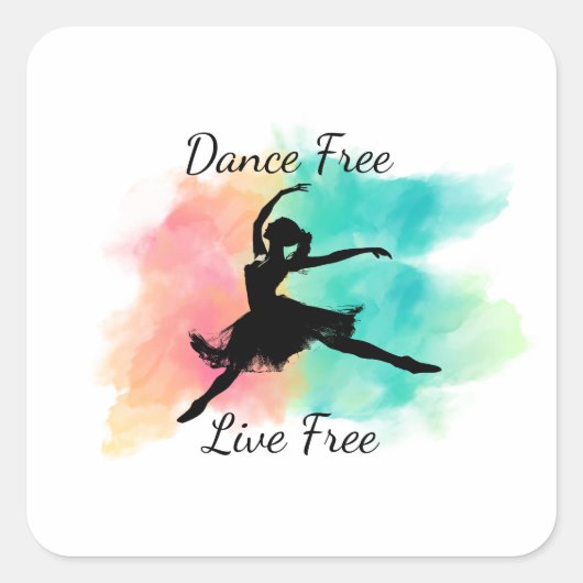 Dans Vrij Leef Vrij Dans Sleutelhanger Vierkante Sticker (Voorkant)