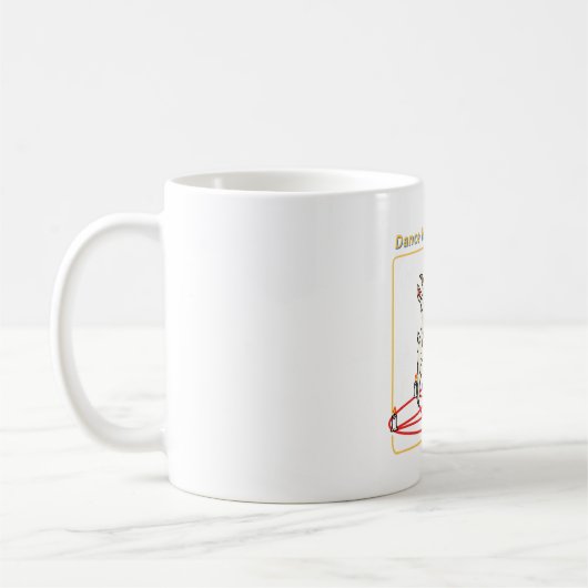 Dans vrolijk koffiemok (Links)