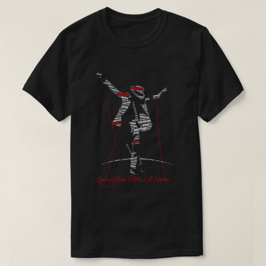 Dans Woord Cloud Kunst T-Shirt | Elke Beat (Design voorkant)