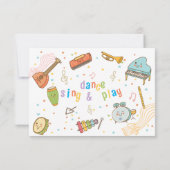 Dans zingen en spelen kinderen verjaardag bedankkaart (Achterkant)