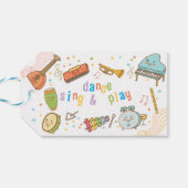 Dans zingen en spelen kinderen verjaardag cadeaulabel (Achterkant Horizontaal)