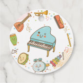 Dans zingen en spelen kinderen verjaardag dank u bedankjes labels (Achterkant)