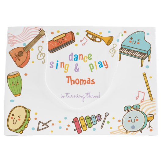 Dans zingen en spelen kinderen verjaardag groot cadeauzakje (Voorkant)