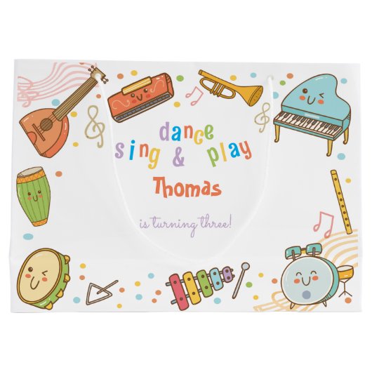 Dans zingen en spelen kinderen verjaardag groot cadeauzakje (Achterkant)